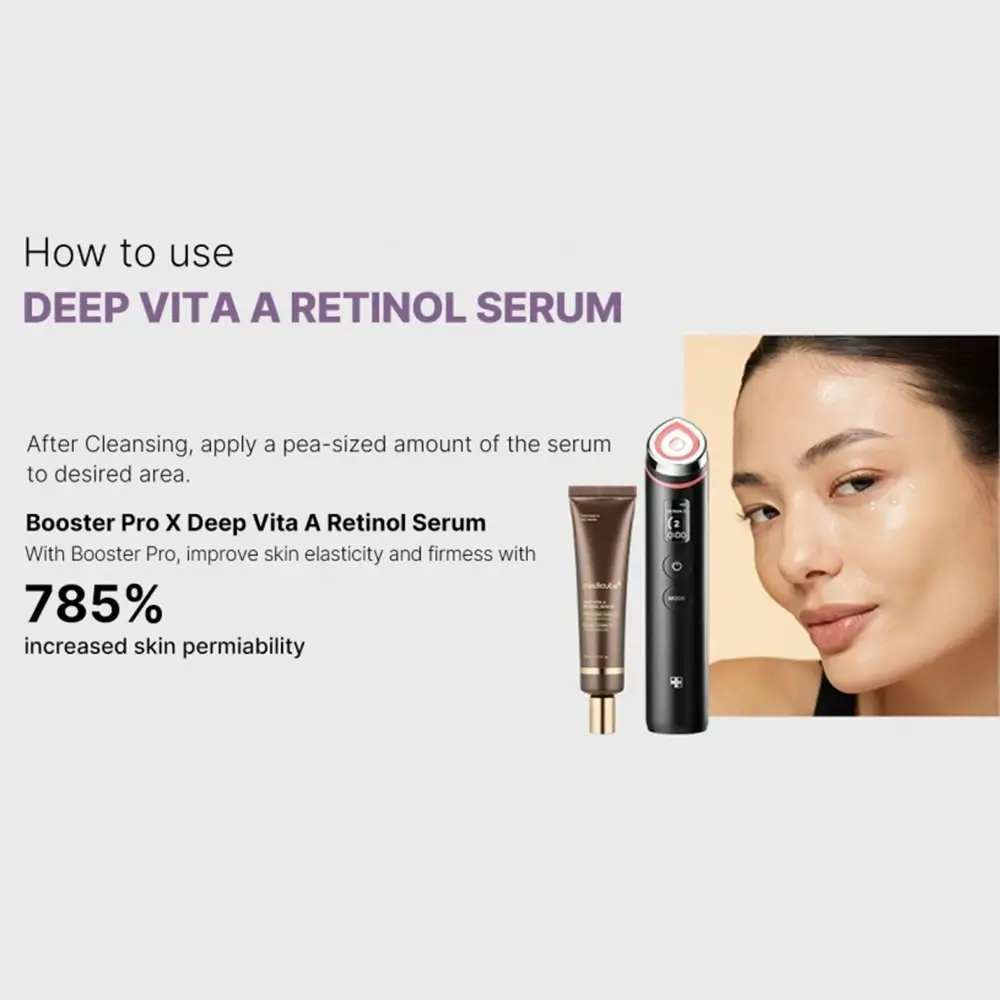 MEDICUBE Deep Vita A Ser cu Retinol - Ser pentru fata anti-imbatranire, fermitate si reducerea ridurilor, 30 ml