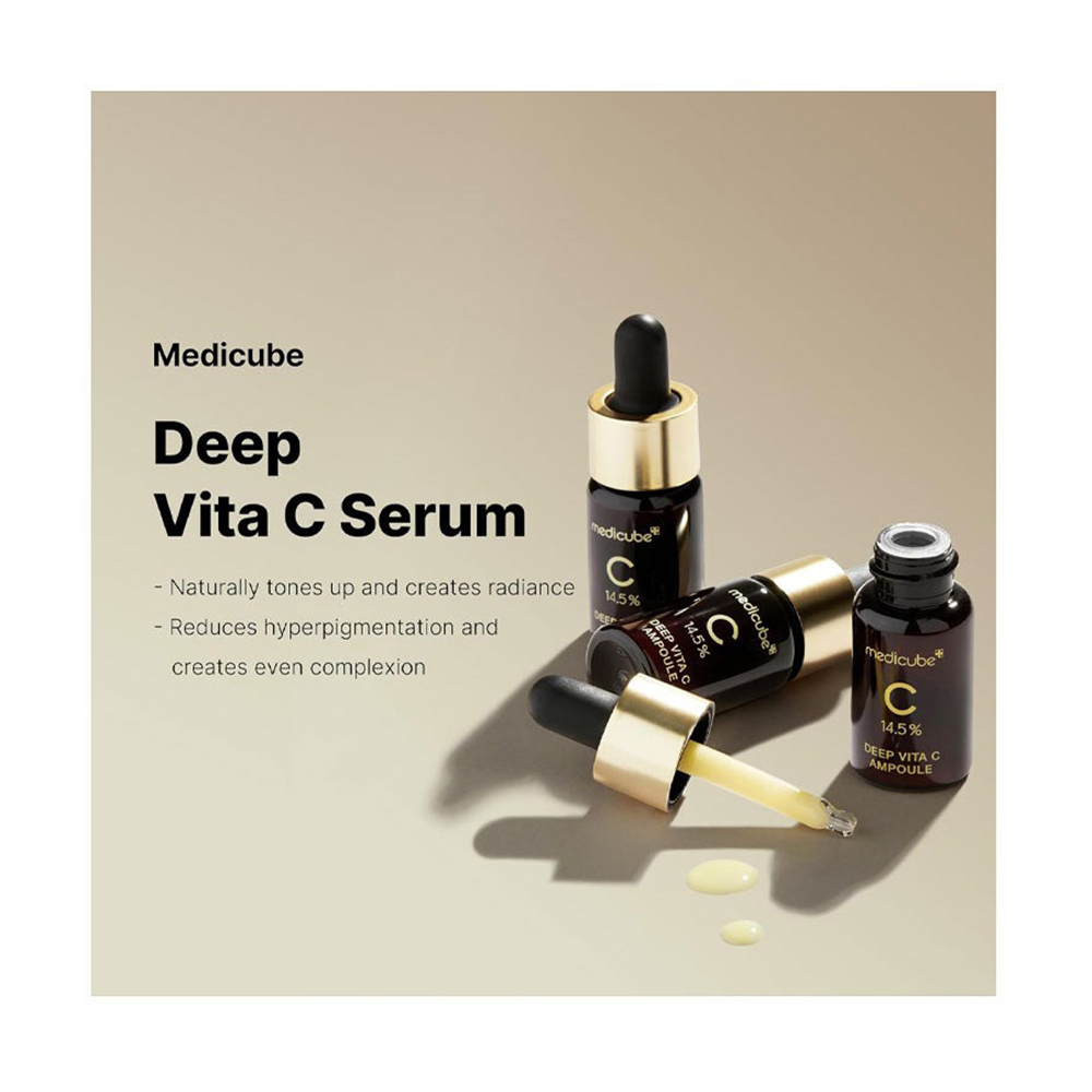 Medicube Deep Vita C Ampoule 2.0 – Ser de Față pentru Fermitate și Iluminare, 3 x 10 ml | Hidratare și Rejuvenare