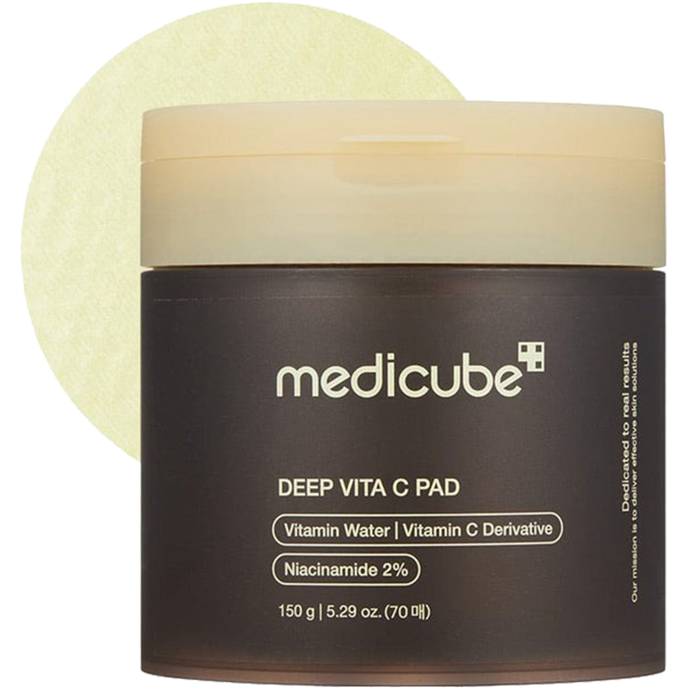 Medicube Deep Vita C Pad – Dischete Tonice Iluminatoare cu Vitamina C & Extract de Catina pentru Corectarea Petelor și Hidratare Profundă (70 buc)