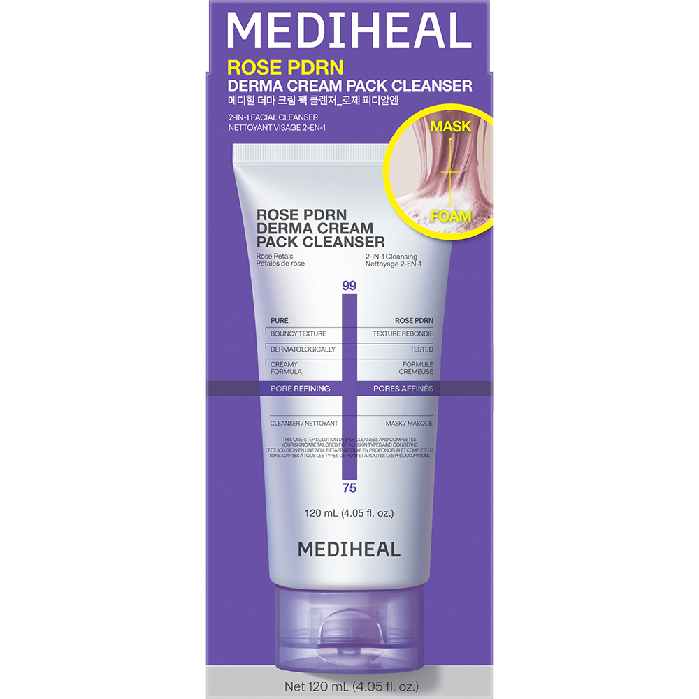 Derma Cream Pack Cleanser Rose PDRN Pore Firming Crema de curatare 120 ml