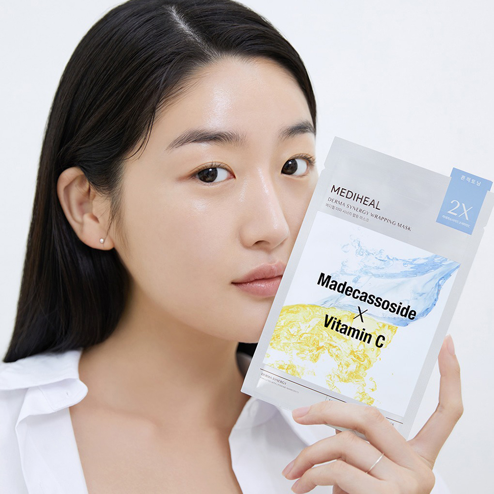 Derma Synergy Wrapping Sheet Mask Madecassoside X Vitamin C Toning Masca de fata 25 ml