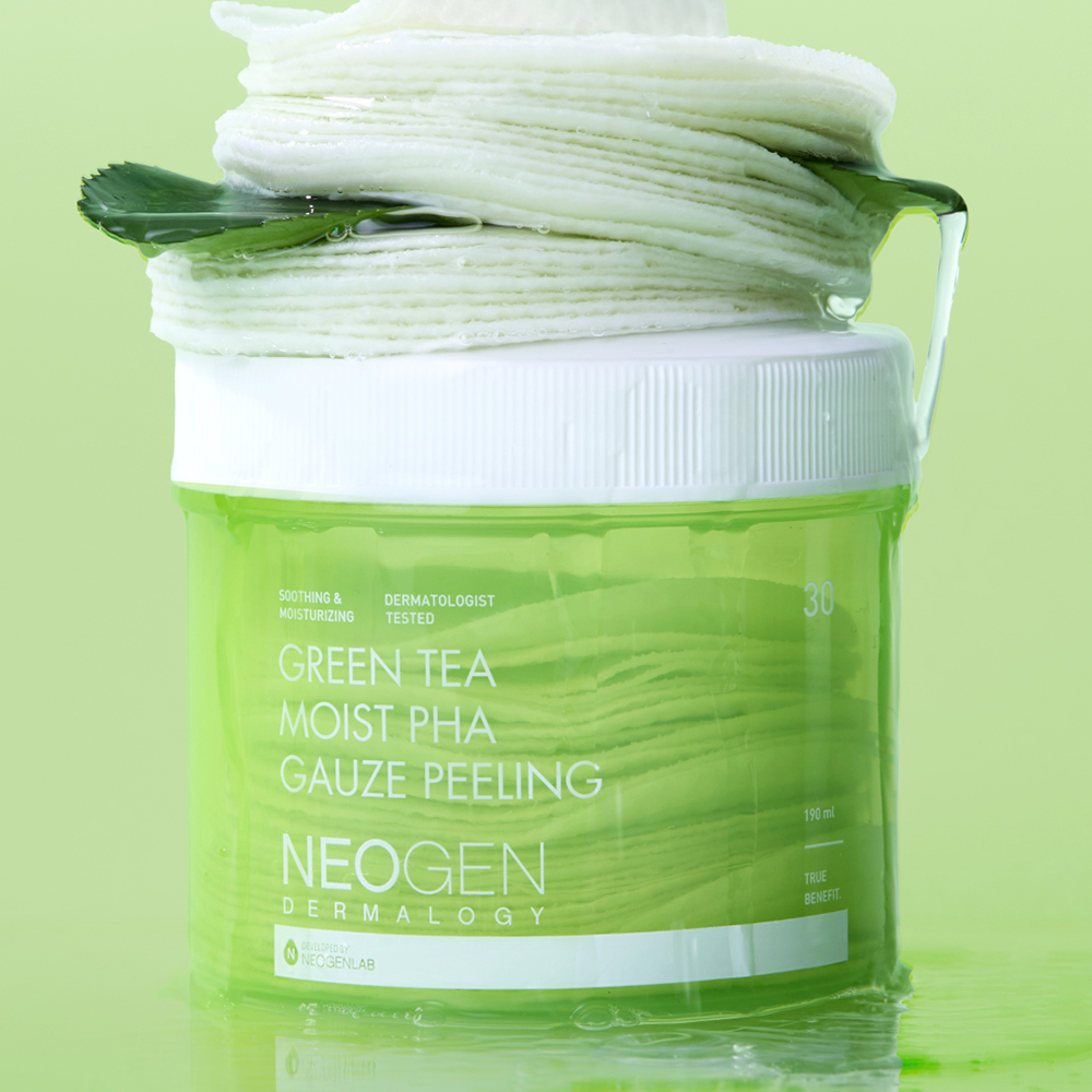 Dermalogy Green Tea Moist Pha Gauze Peeling Dischete exfoliante 30 buc 190 ml