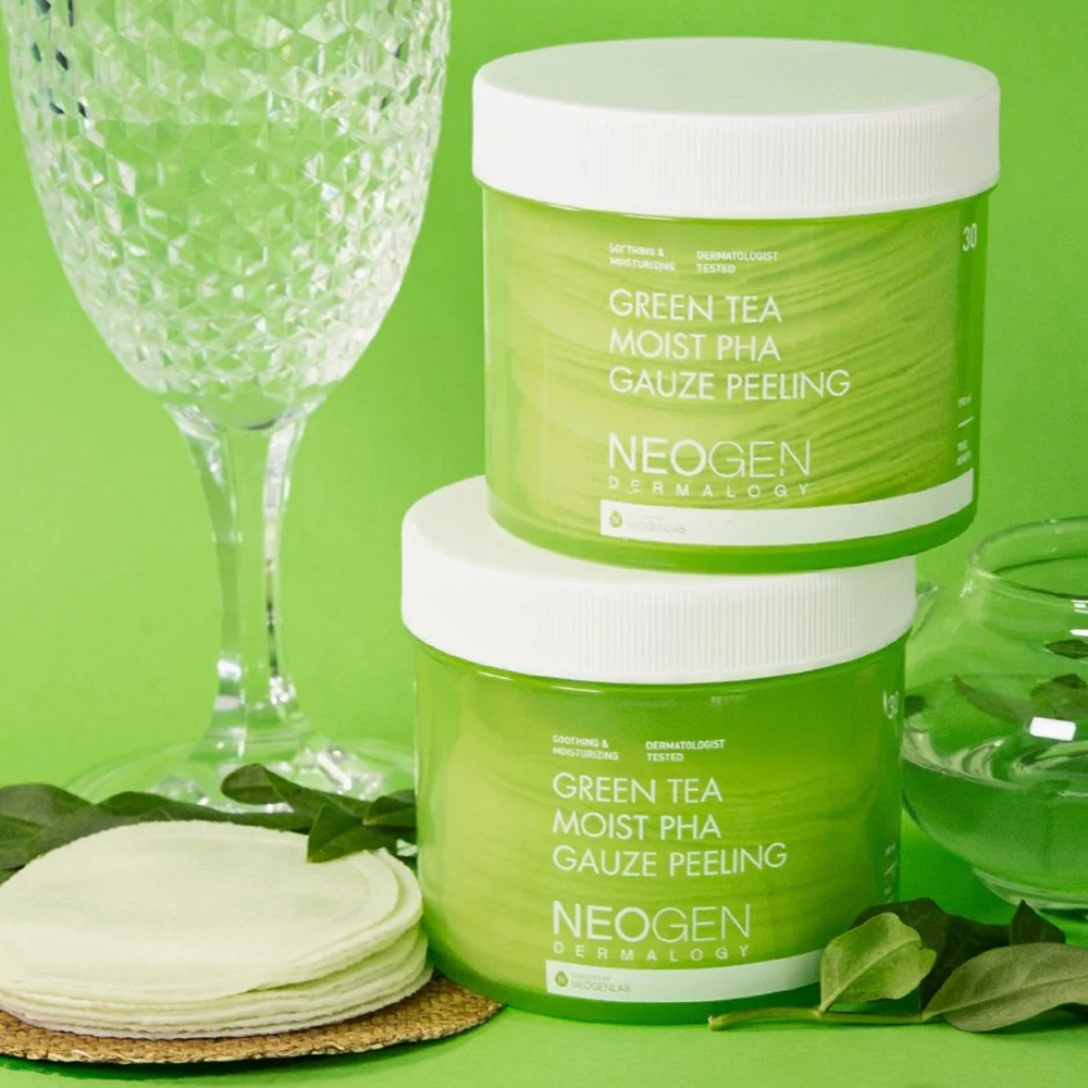Dermalogy Green Tea Moist Pha Gauze Peeling Dischete exfoliante 30 buc 190 ml