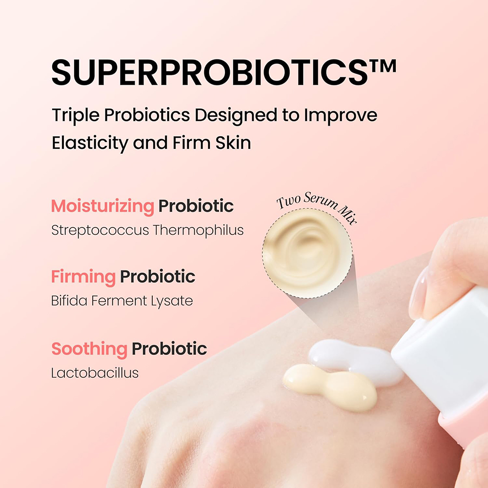 NEOGEN Dermalogy Probiotics Double Action, 22 gr/22 gr - Ser de fata formulat cu acid hialuronic si niacinamida, care contribuie la fermitatea si luminozitatea pielii si la metinerea barierei cutanate