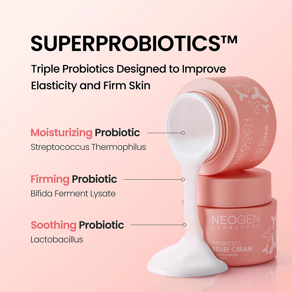 NEOGEN Dermalogy Probiotics Relief Cream, 50 ml - Crema de fata formulata cu Lactobacillus Ferment Lysate si Bifida Ferment Lysate, care contribuie la hidratarea pielii si la mentinerea confortului cutanat