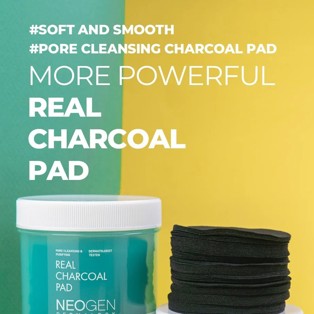 NEOGEN Dermalogy Real Charcoal Pad, 150 ml - Toner de fata formulat cu PHA si LHA, care contribuie la indepartarea delicata a excesului de sebum, impuritatilor si celulelor moarte si la metinerea porilor mai curati