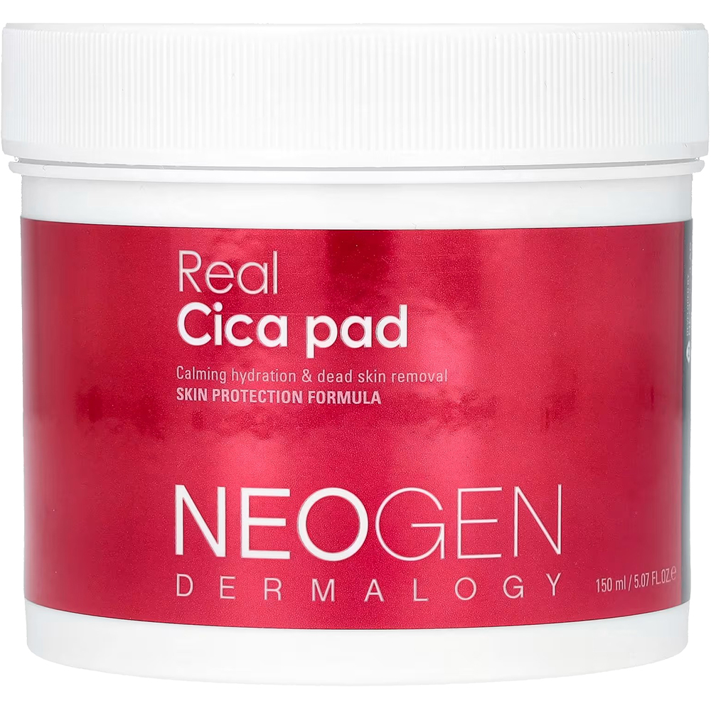 NEOGEN Dermalogy Real Cica Pad, 150 ml - Exfoliant formulat cu extract de Centella asiatica si acid hialuronic, care contribuie la calmarea si netezirea pielii fara a provoca iritatii si la mentinerea echilibrului pielii