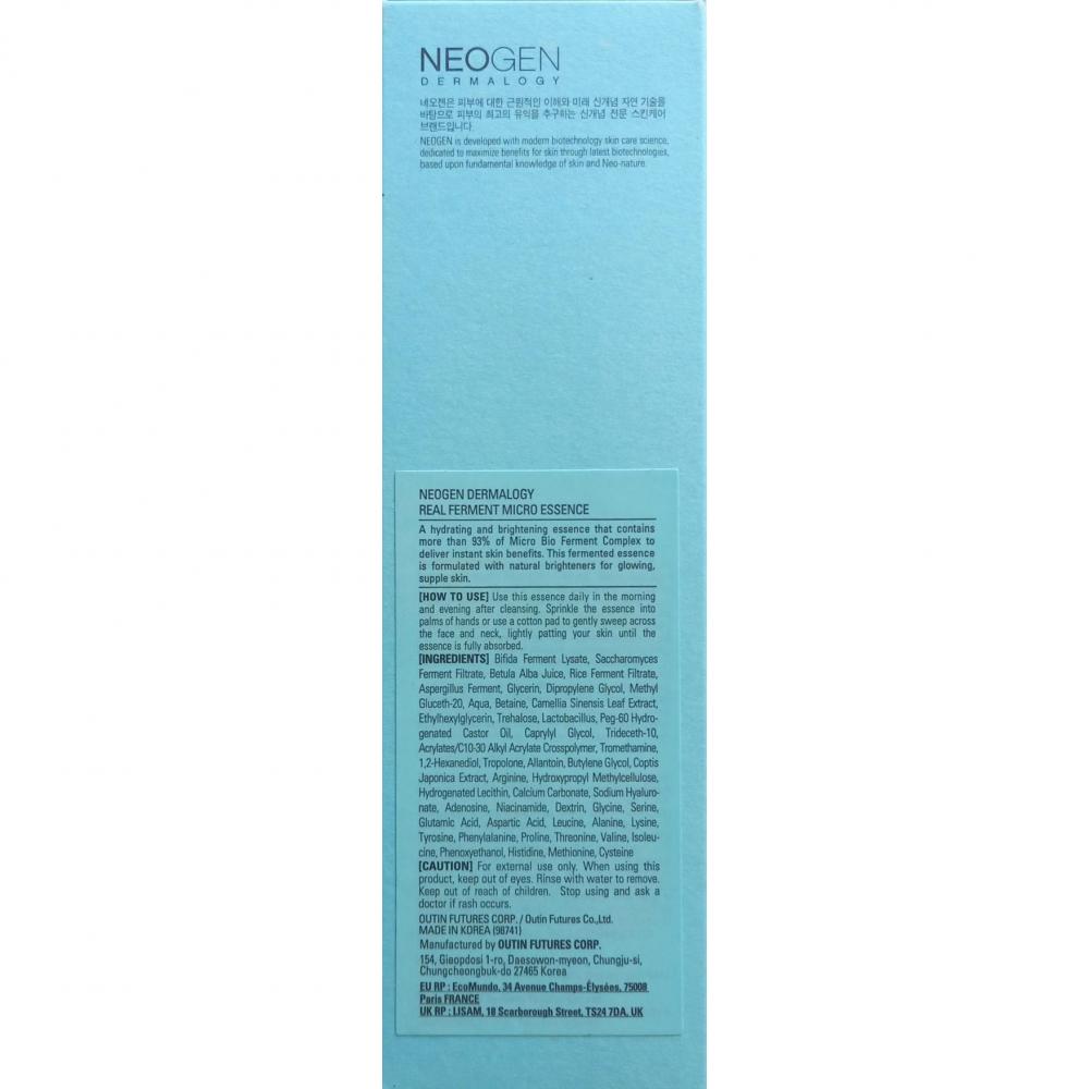 NEOGEN Dermalogy  Real Ferment Micro Essence, 150 ml - esenta formulata cu Bifida Ferment Lysate si niacinamida, care contribuie la hidratarea pielii si la mentinerea luminozitatii pielii