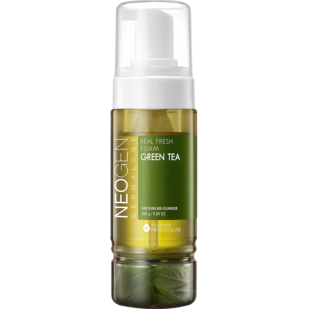 NEOGEN Dermalogy Real Fresh Foam, 160 gr - Spuma de curatare formulata cu extract de ceai verde fermentat, potrivita pentru pielea grasa, mixta sau cu tendinte acneice, care contribuie la indepartarea impuritatilor de pe piele si la mentinerea uleiurilor naturale ale pielii