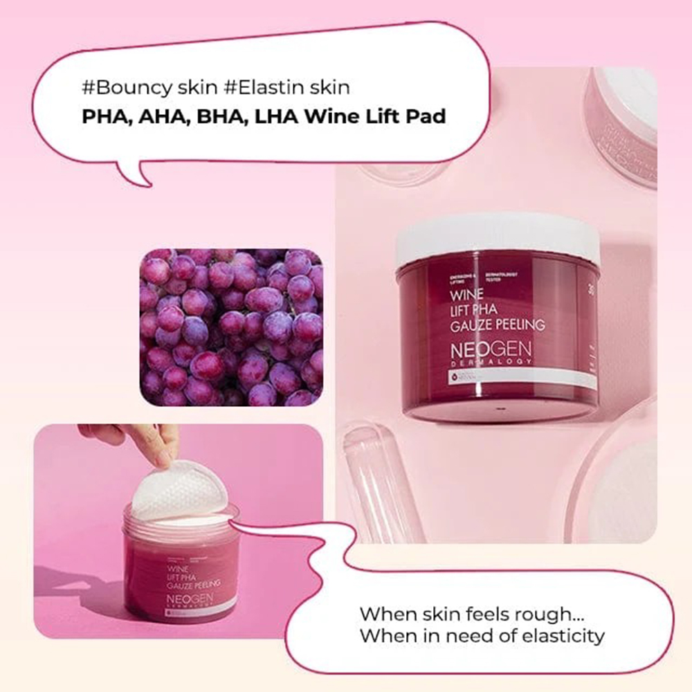 Dermalogy Wine Lift PHA Gauze Peeling Exfoliant 190 ml