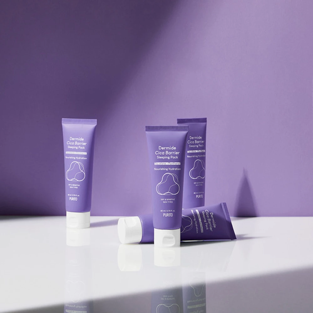 PURITO Dermide Cica Crema de fata pentru noapte - Hidratare intensa si calmare ten sensibil, 80 ml