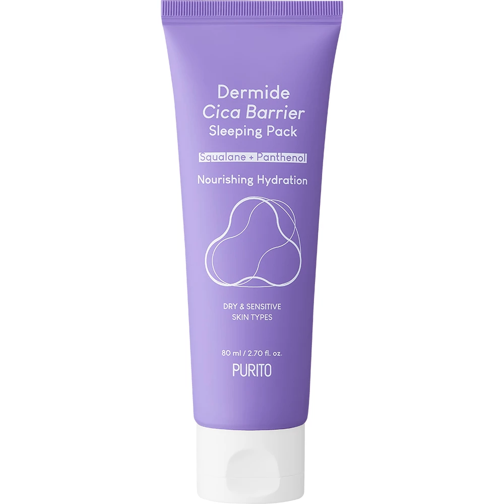 PURITO Dermide Cica Crema de fata pentru noapte - Hidratare intensa si calmare ten sensibil, 80 ml