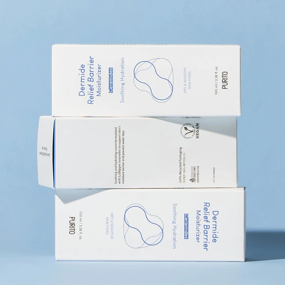 Purito Dermide Relief Barrier Moisturizer 100 ml – Cremă hidratantă cu 5 tipuri de ceramide pentru refacerea barierei cutanate și calmarea pielii sensibile