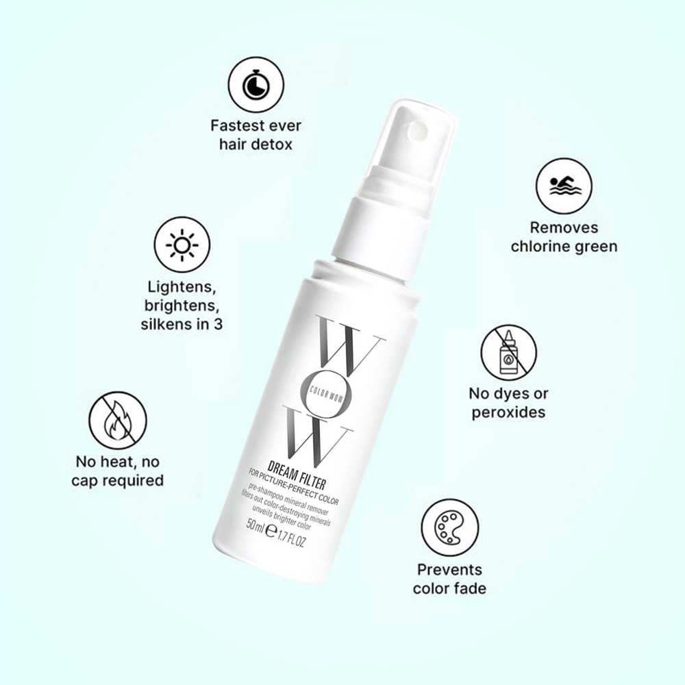 Color Wow Dream Filter Pre-Shampoo Mineral Remover – Spray Detoxifiant pentru Păr, 50 ml