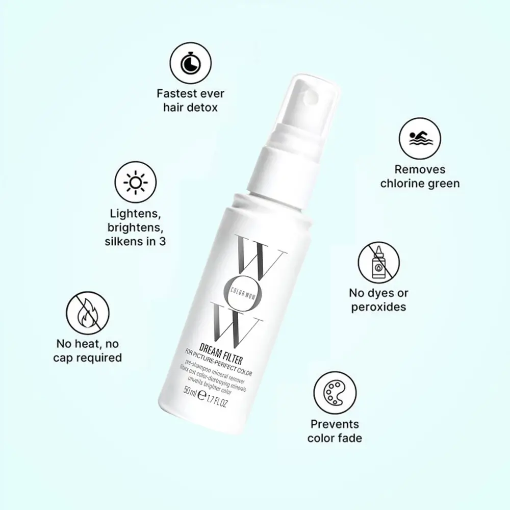 COLOR WOW Dream Filter Spray Pre-Sampon Mineral Remover pentru Par - Detoxifiere si Stralucire Intensa, 50 ml