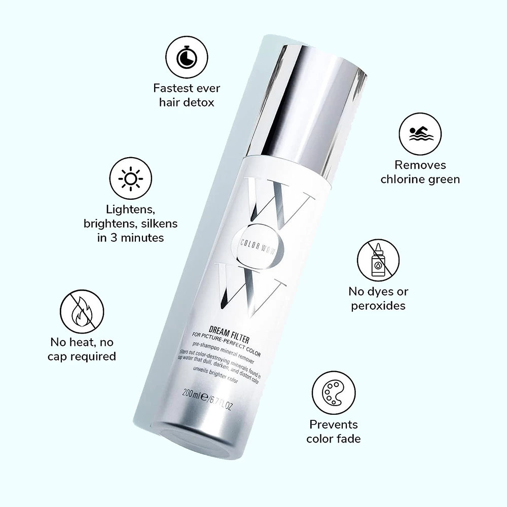 COLOR WOW Dream Filter Spray Pre-Samponare pentru Par Detoxifiant - Elimina Minerale si Reda Stralucirea, 200 ml