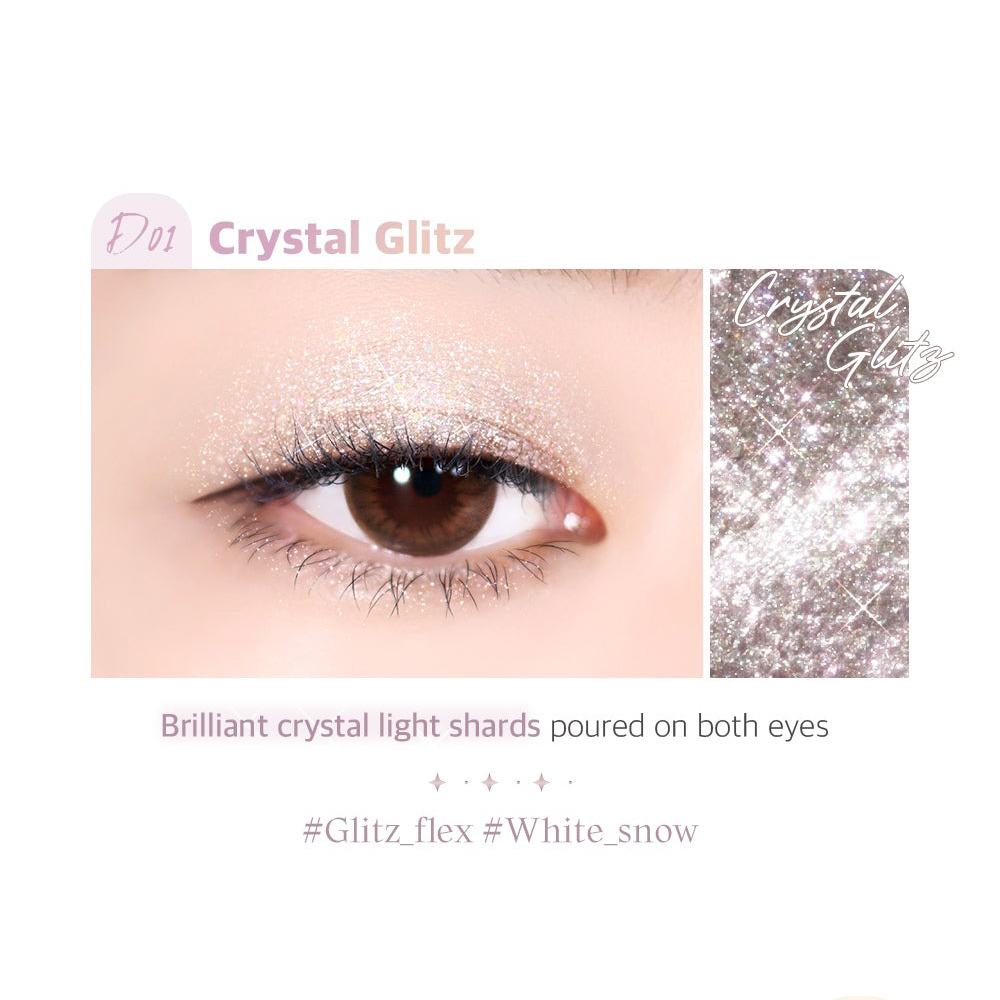 Black Rouge Drop Eyes Stick Glitz – Fard de Pleoape Creion D01 Crystal Glitz | Strălucire Instantanee și Ușor de Aplicat