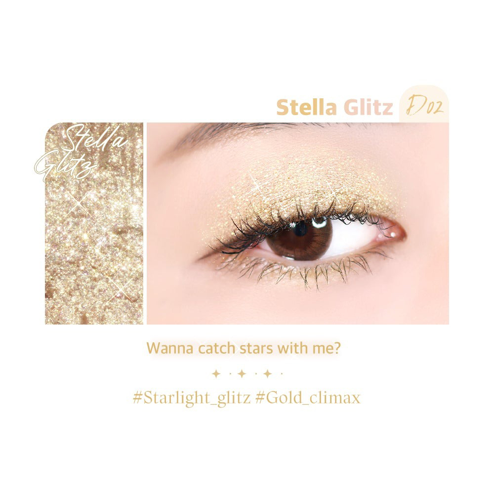 Black Rouge Drop Eyes Stick Glitz – Fard de Pleoape Creion D02 Stella Glitz | Sclipire Elegantă și Aplicare Ușoară