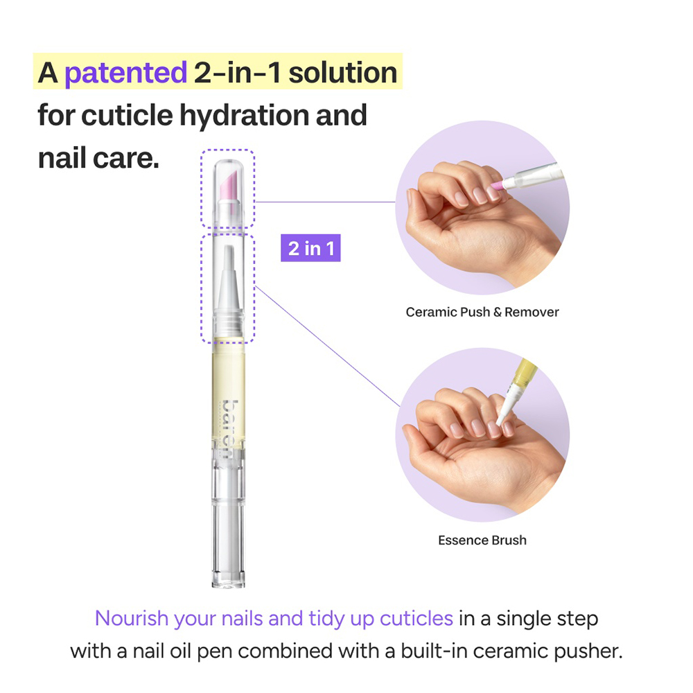 Dual Effect Nail and Cuticle Care Essence Oil Pen with Ceramic Pusher Ulei de unghii 2 ml