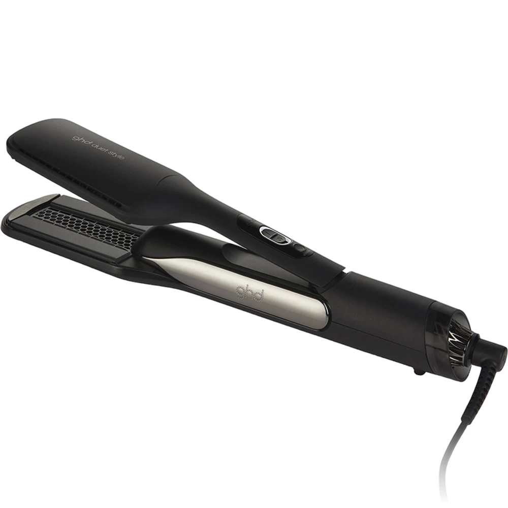 GHD Duet Style Hot Air Styler – Placă de păr 2-în-1 cu funcție de uscare și coafare simultană, Negru