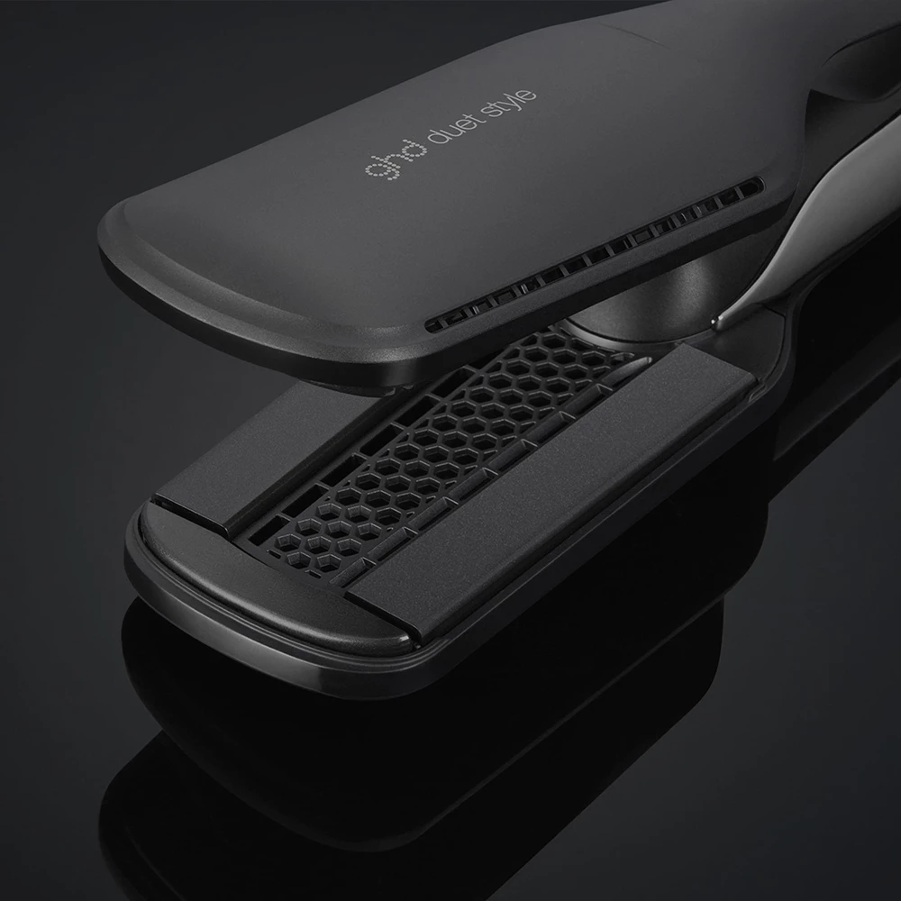 GHD Duet Style Hot Air Styler – Placă de păr 2-în-1 cu funcție de uscare și coafare simultană, Negru