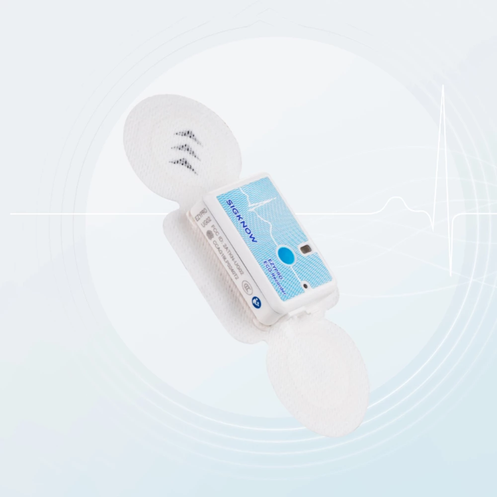 ECG Recorder EZYPRO UG02, Dispozitiv Holter fara fire Wireless de Monitorizare Cardiaca ECG / EKG timp de 7 zile, Rezistent la apa, inclus Analiza si Raport Medical, cantareste doar 19 gr