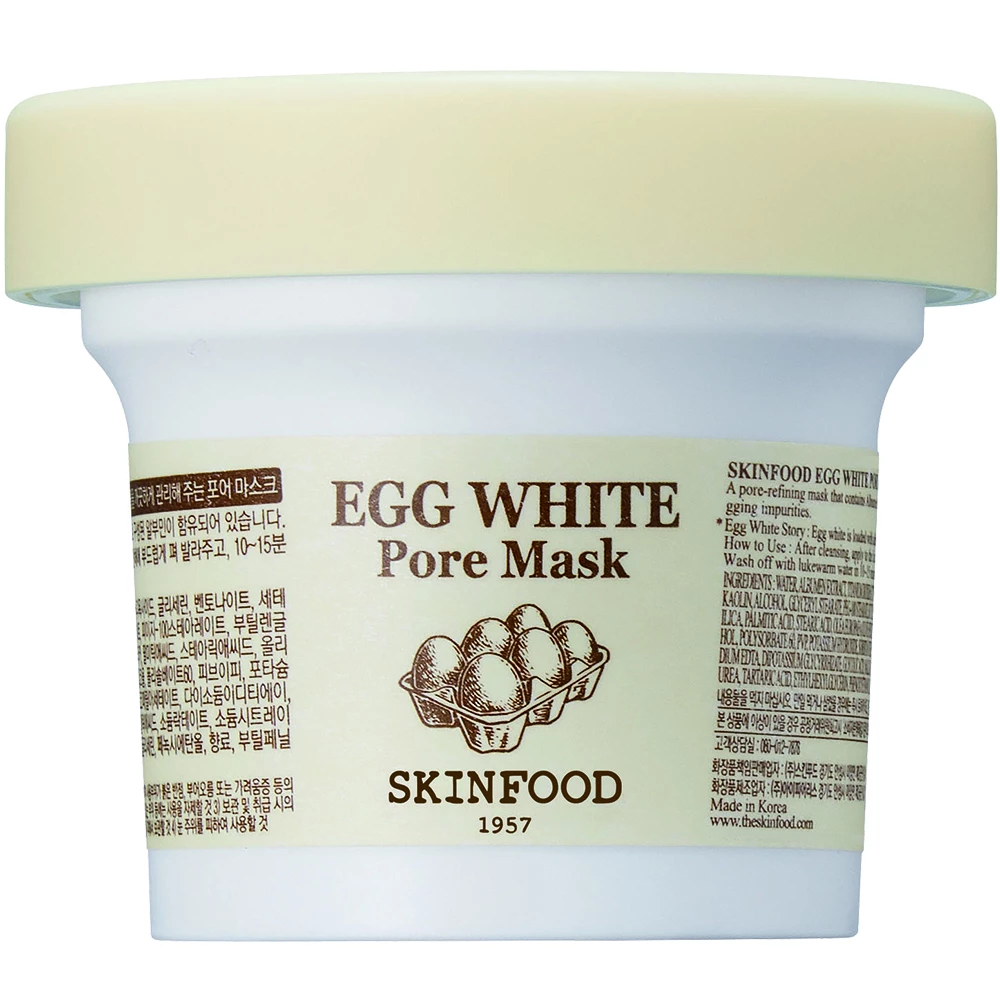 SKINFOOD Egg White Masca pentru minimizarea porilor - Curatare profunda si hidratare intensa, 120 ml