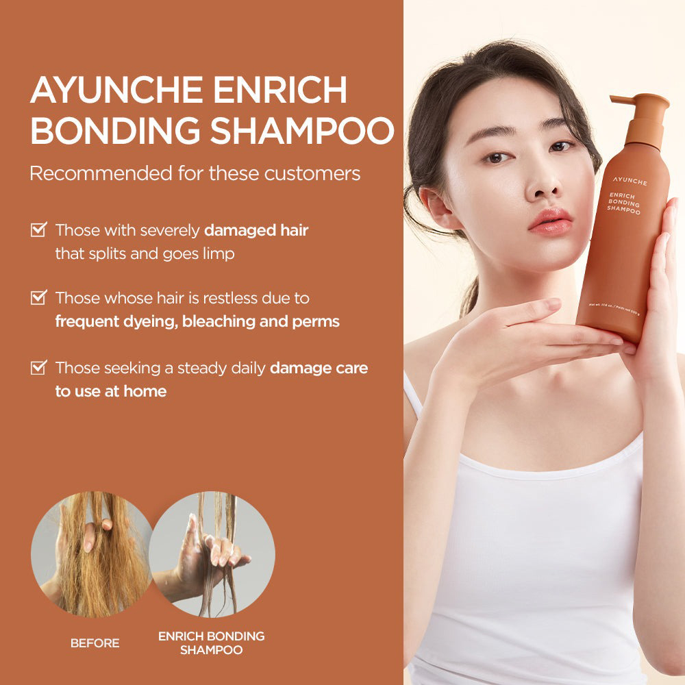 AYUNCHE Enrich Bonding Shampoo Sampon - rezistenta si vitalitate, 350 ml