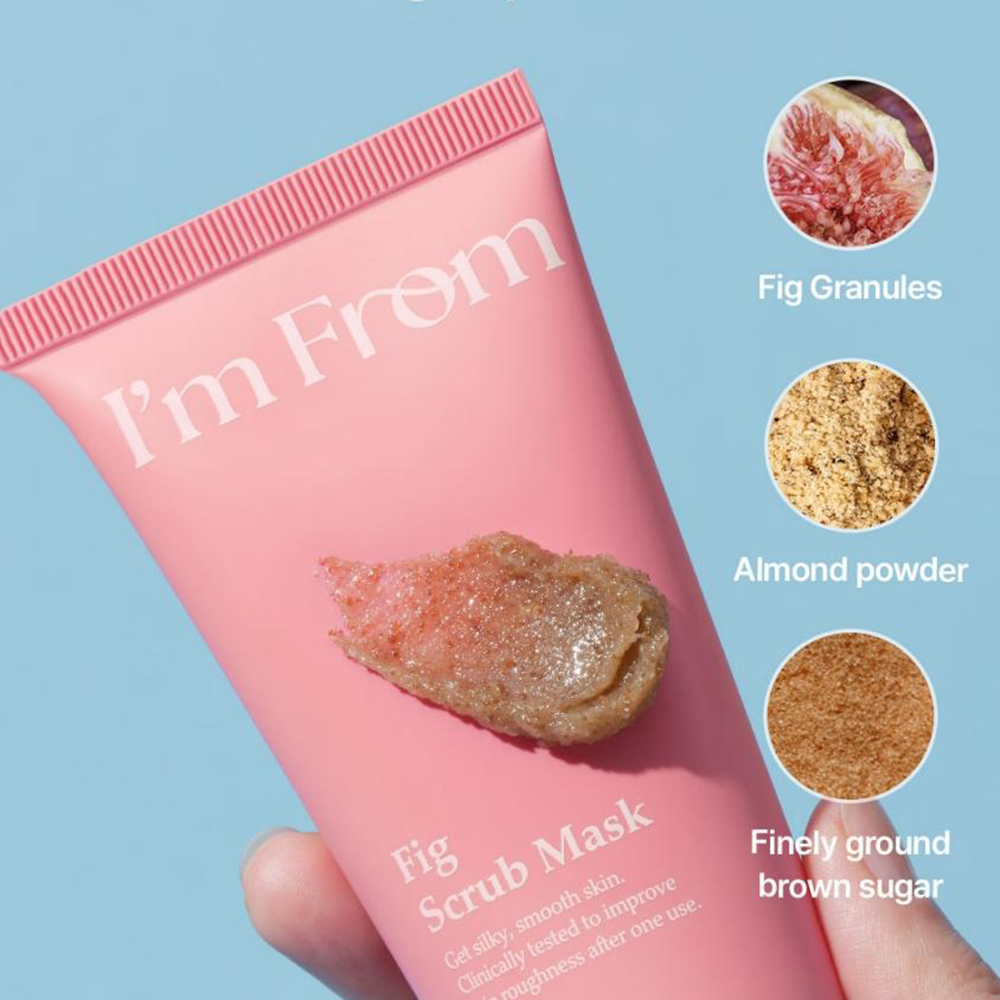 I'M FROM Fig Scrub Mask 70 gr - Masca de fata formulata cu pudra de smochine si zahar negru fin macinat, care contribuie la exfoliere si la metinerea unui nivel optim de hidratare