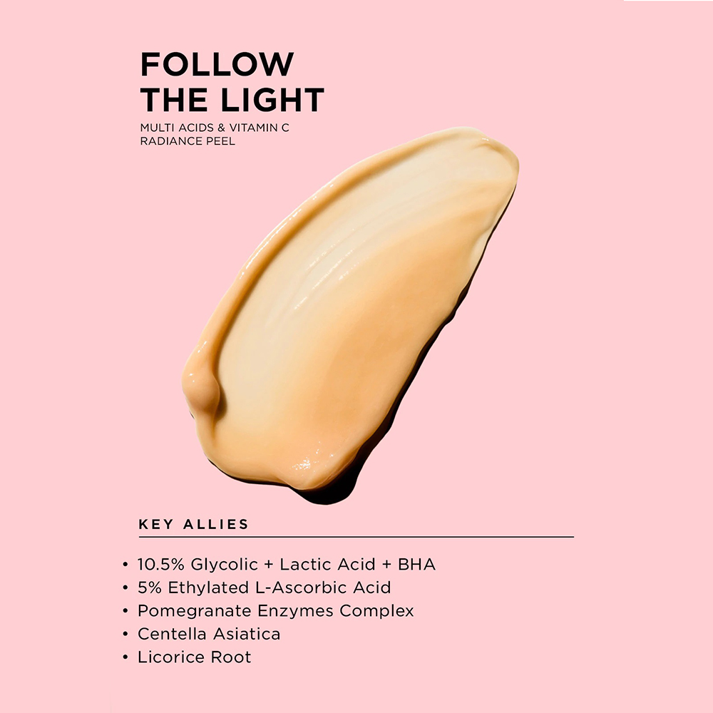 Follow the Light Exfoliant facial pentru luminozitate cu vitamina C si complex de acizi 50 ml