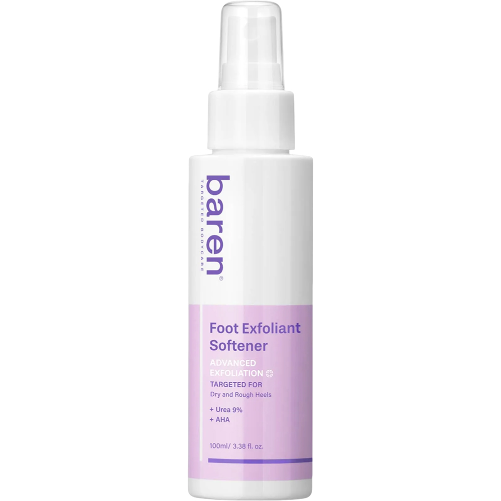 BAREN Foot Exfoliant Softener, , 100 ml - exfoliant de picioare formulat cu uree si acizi AHA, care contribuie la indepartarea calusurilor si a pielii ingrosate in cateva minute si la metinerea hidratarii pentru zonele uscate, aspre sau predispuse la ingrosare