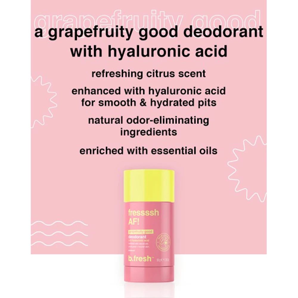 B.fresh Fresh AF Deodorant natural Grapefruit - protectie eficienta si hidratare intensa, 50 gr
