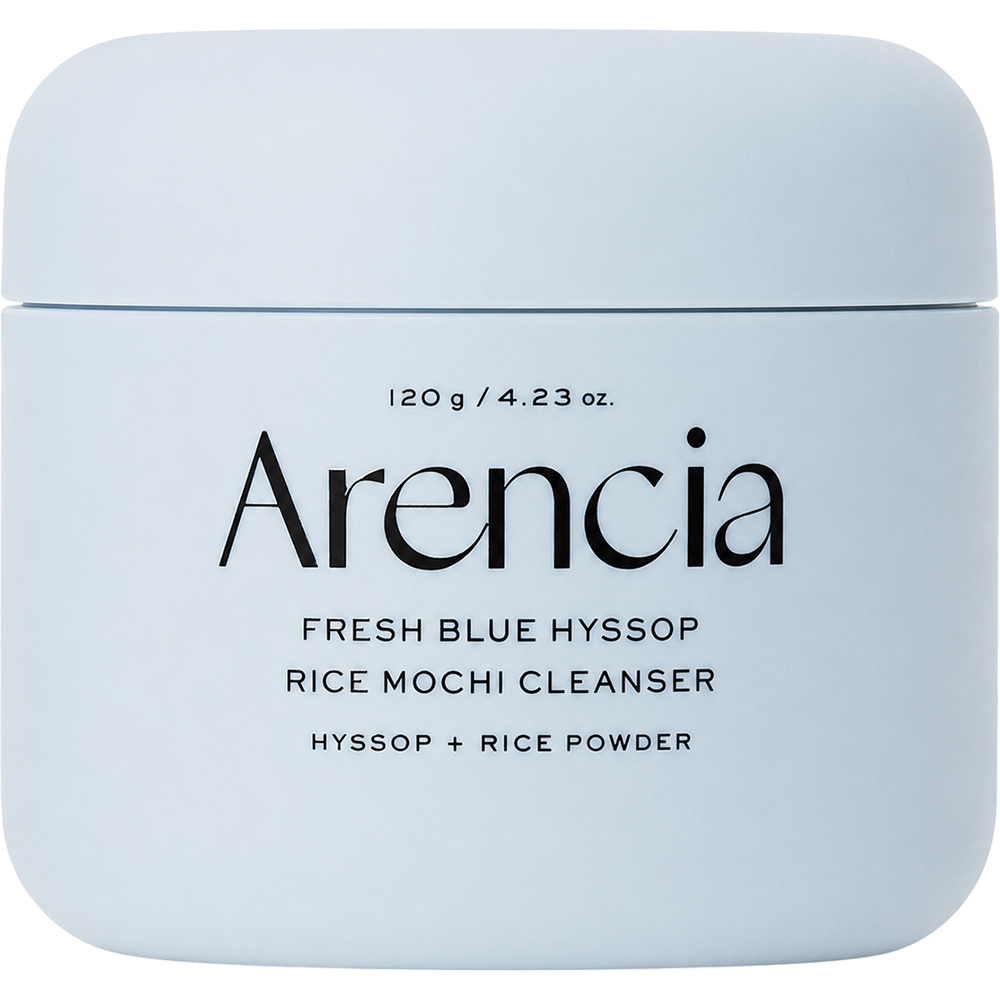ARENCIA Fresh Blue Hyssop Rice Mochi Cleanser 120 gr - balsam de curatare formulat cu pudra de orez si kaolin, care contribuie la indepartarea excesului de sebum, impuritatilor si acumularilor zilnice fara senzatie de uscaciune