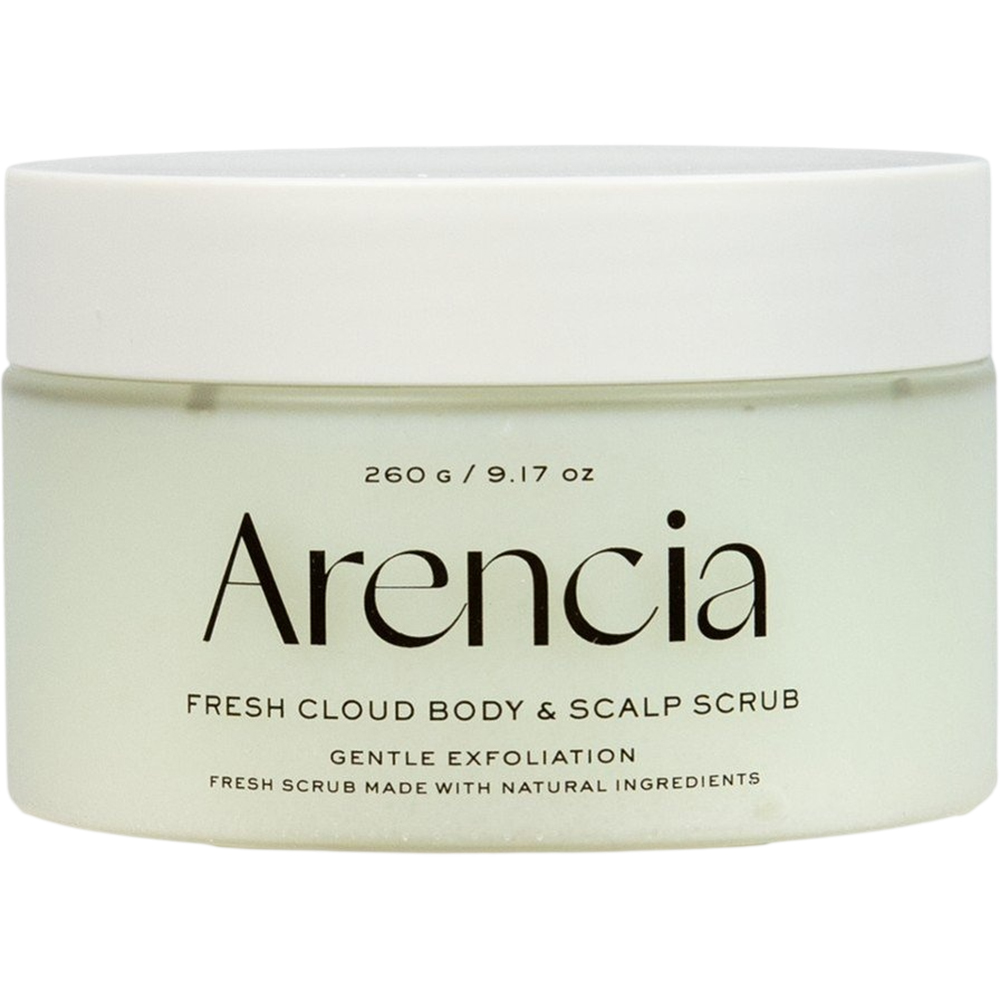 ARENCIA Fresh Cloud Body and Scalp Scrub Geranium and Primrose, 260 gr - exfoliant de corp formulat cu sare frantuzeasca si uleiuri vegetale, care contribuie la exfolierea delicata si la mentinerea confortului pielii