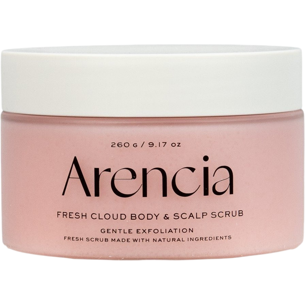 ARENCIA Fresh Cloud Body and Scalp Scrub Lavender and Pear, 260 gr - emulsie de corp formulata cu sare frantuzeasca si uleiuri vegetale, care contribuie la exfolierea delicata si la curatarea pielii intr-un singur pas