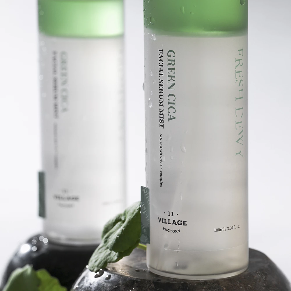 VILLAGE 11 FACTORY Fresh Dewy Green ser facial calmant - hidratare si calmare cu Cica si ceai verde, 100 ml