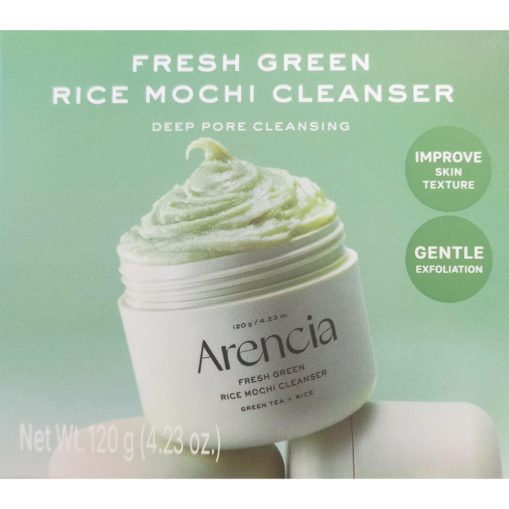 ARENCIA Fresh Green Rice Mochi Cleanser, 120 gr - balsam de curatare formulat cu pudra de orez si extract de ceai verde, care contribuie la curatarea porilor si la indepartarea excesului de sebum