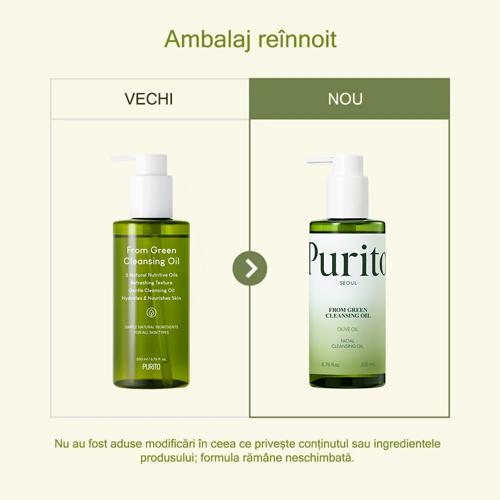 PURITO From Green Ulei de Curatare Calmanta - Demachiant Hidratant si Antioxidant, 200 ml