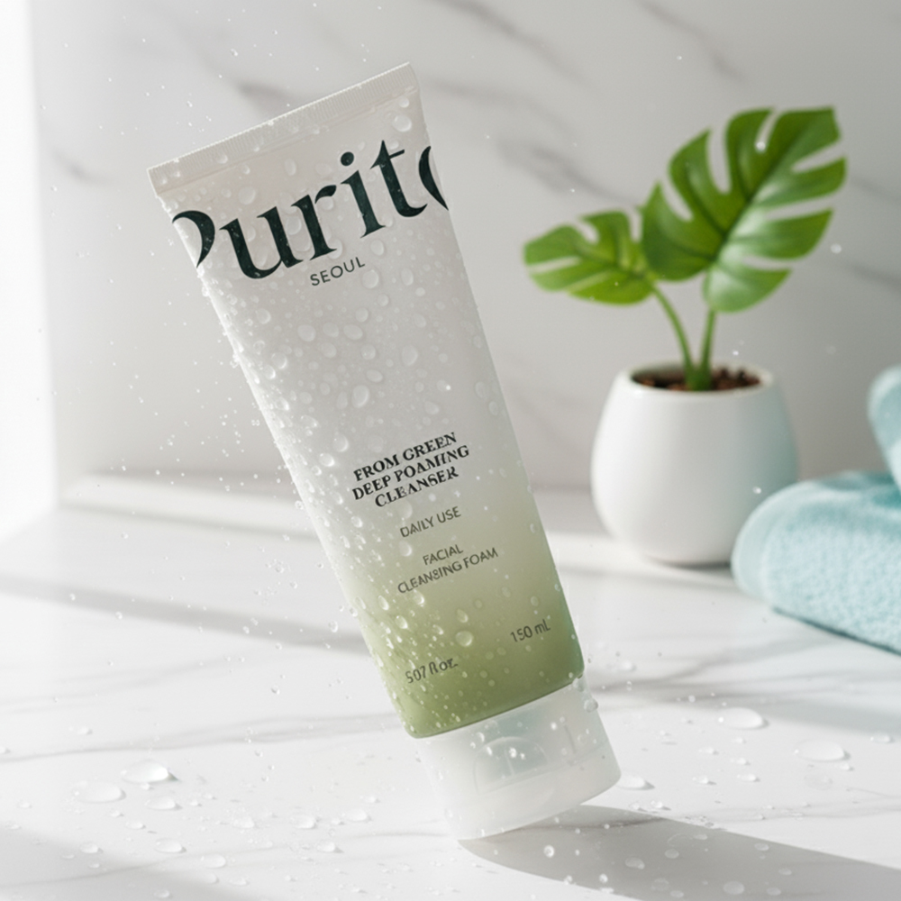 PURITO From Green Spuma de Curatare pentru Fata 150 ml - Curatare Delicata si Hidratare Optima, pH Echilibrat 5.5, pentru Ten Sensibil