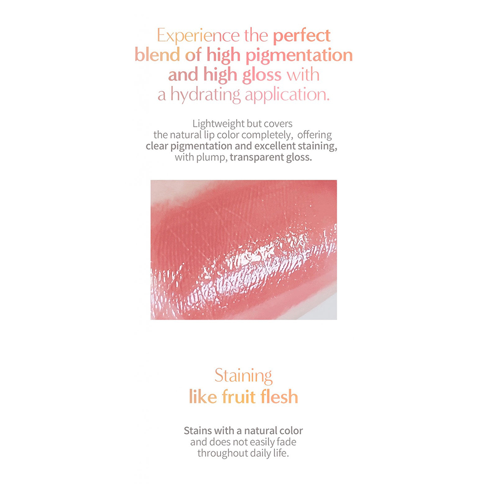 LAKA Fruity Glam Tint - nuantator pentru buze formulat cu sucuri de fructe si vitamine, care contribuie la hidratarea buzelor si la metinerea buzelor moi si hidratate - 4.5 gr - 107 Sugar