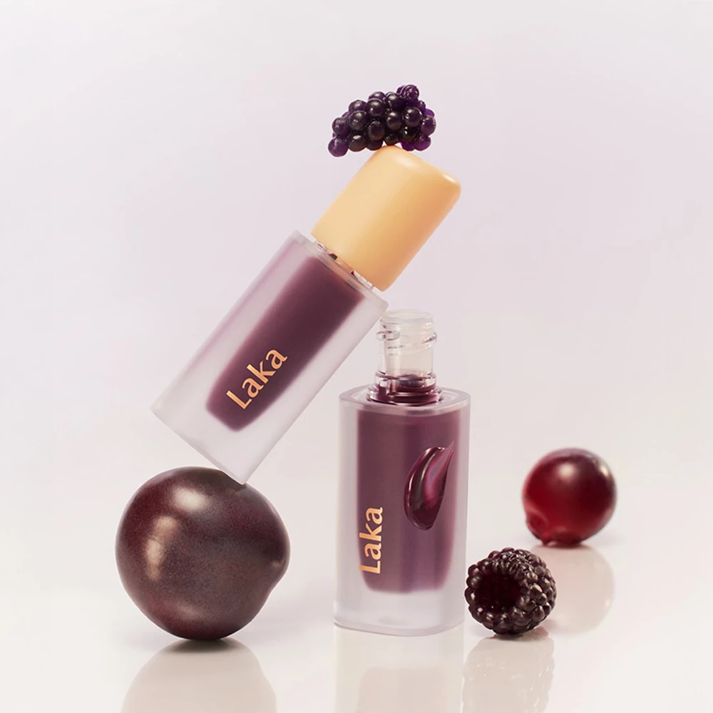 LAKA Fruity Glam Tint nuantator pentru buze 123 Unsweet Berry - hidratare si rezistenta, 4.5 gr