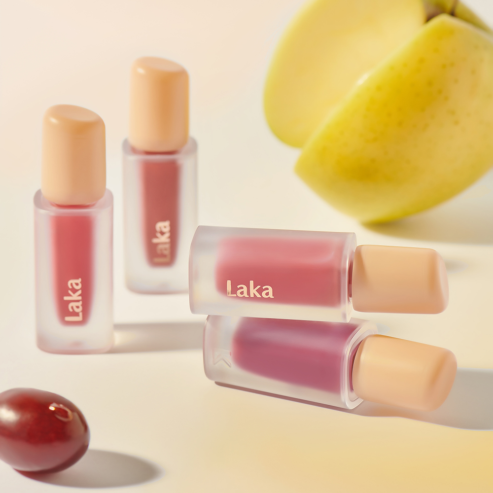 LAKA Fruity Glam Tint - nuantator pentru buze formulat cu sucuri de fructe si vitamine, care contribuie la hidratarea buzelor si la metinerea confortului - 4.5 gr - 128 Like