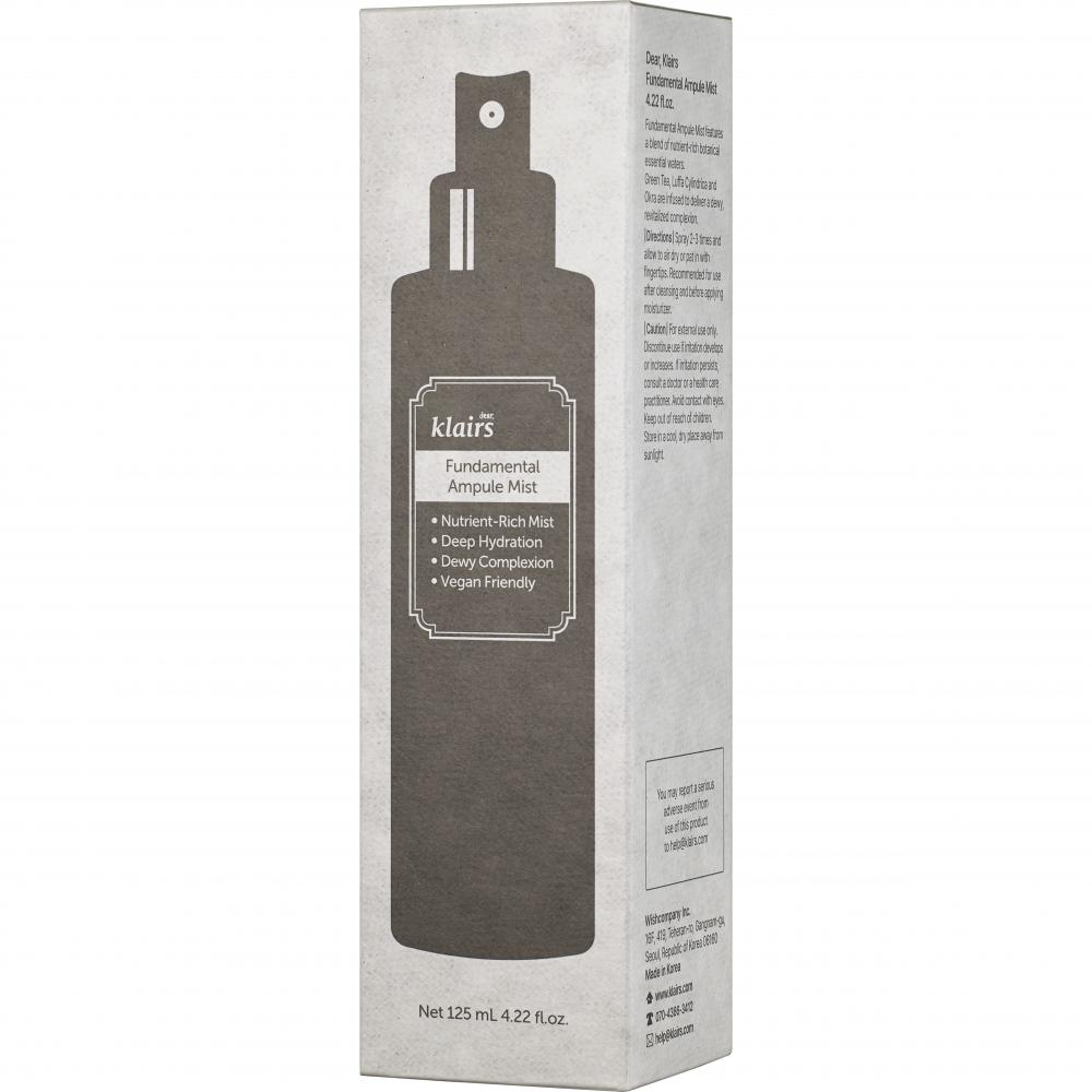 Dear Klairs Fundamental Spray Hidratant pentru Fata fara Parfum - Calmare si Hidratare cu Ceai Verde, 125 ml