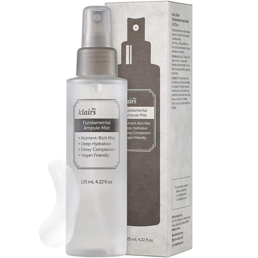 Dear Klairs Fundamental Spray Hidratant pentru Fata fara Parfum - Calmare si Hidratare cu Ceai Verde, 125 ml