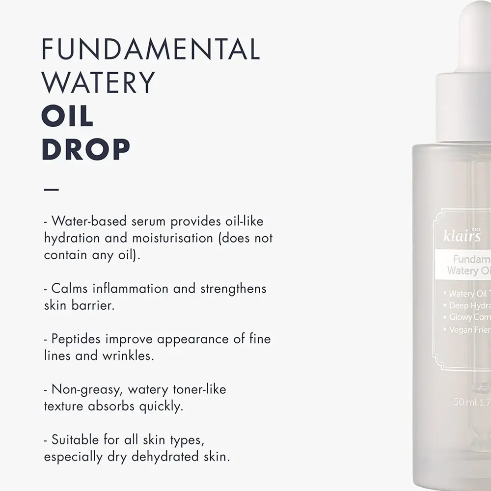 Dear Klairs Fundamental Ser Hidratant pentru Fata - Hidratare Intensiva si Efect Antioxidant, 50 ml