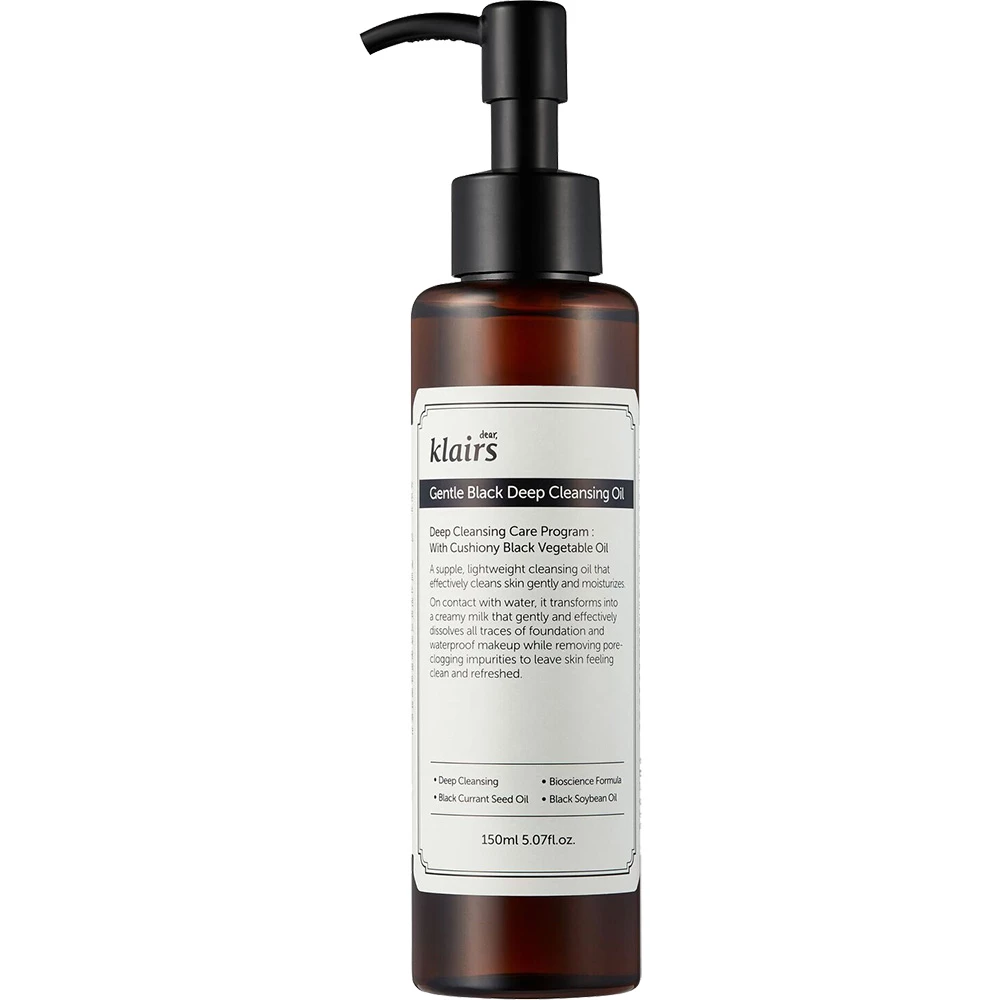 Dear Klairs Gentle Black Ulei de Curatare pentru Ten Gentle Black - Curatare Profunda si Calmanta pentru Sebum si Machiaj, 150 ml