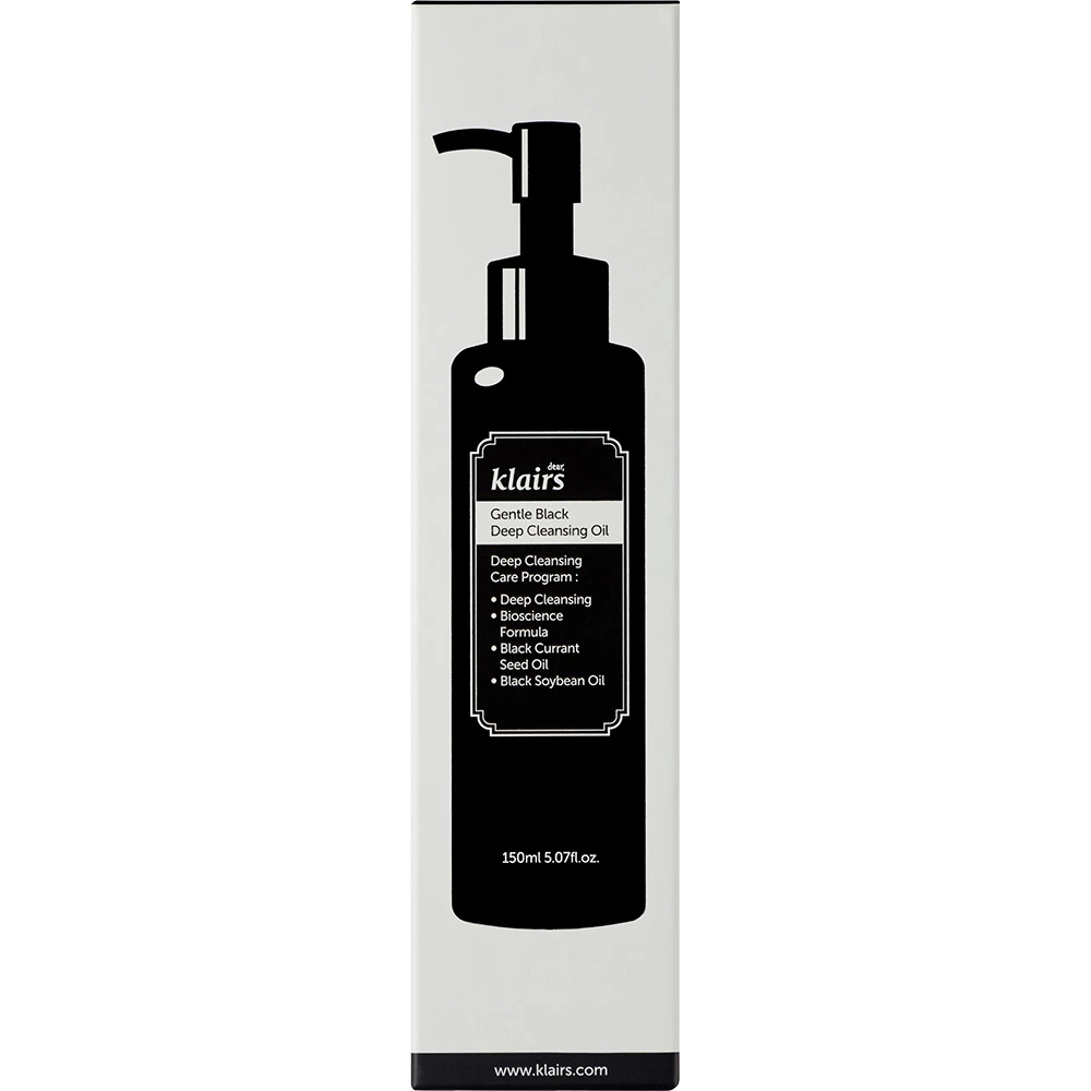 Dear Klairs Gentle Black Ulei de Curatare pentru Ten Gentle Black - Curatare Profunda si Calmanta pentru Sebum si Machiaj, 150 ml