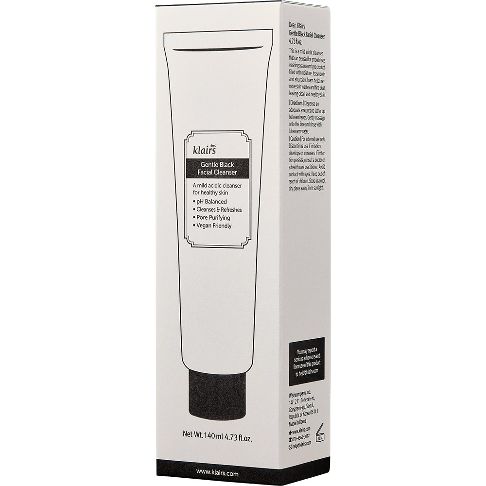 Dear Klairs Gentle Black Spuma de curatare faciala - curatare blanda si hidratare intensa, 140 ml