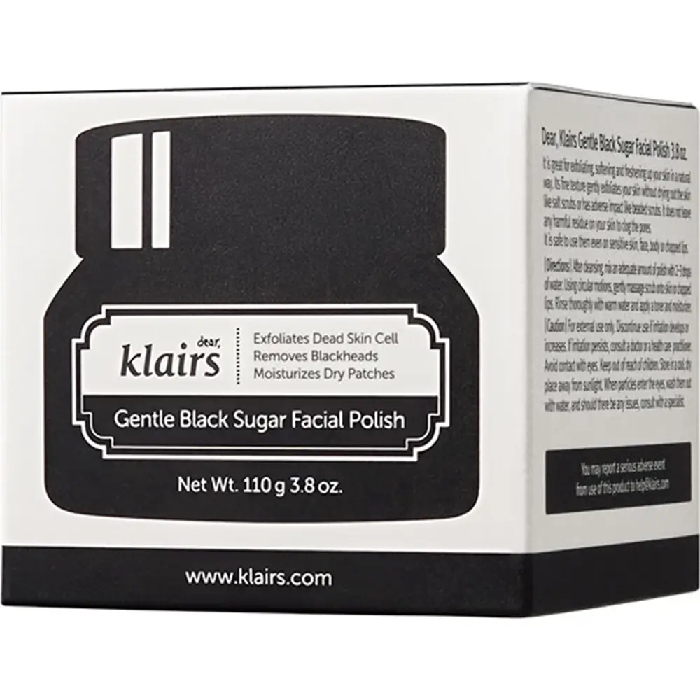 Dear Klairs Gentle Black Sugar Exfoliant facial - Curatare pori si hidratare profunda, 110g