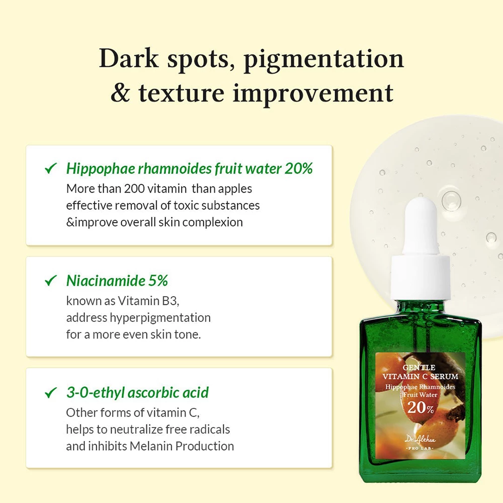 Dr. Althea Gentle Vitamin C Ser Iluminator cu Vitamina C si Niacinamida - Antioxidant, Iluminare si Hidratare Intensa, 30 ml